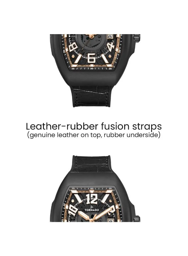 TORNADO  Men's Leather Analog Display Watch T25001-BLBB - 44mm for Men | Best Price UAE